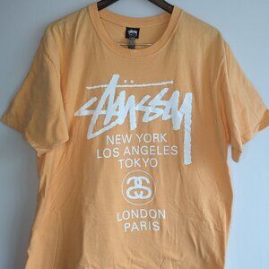 Stussy World Tour Tee Shirt Peach